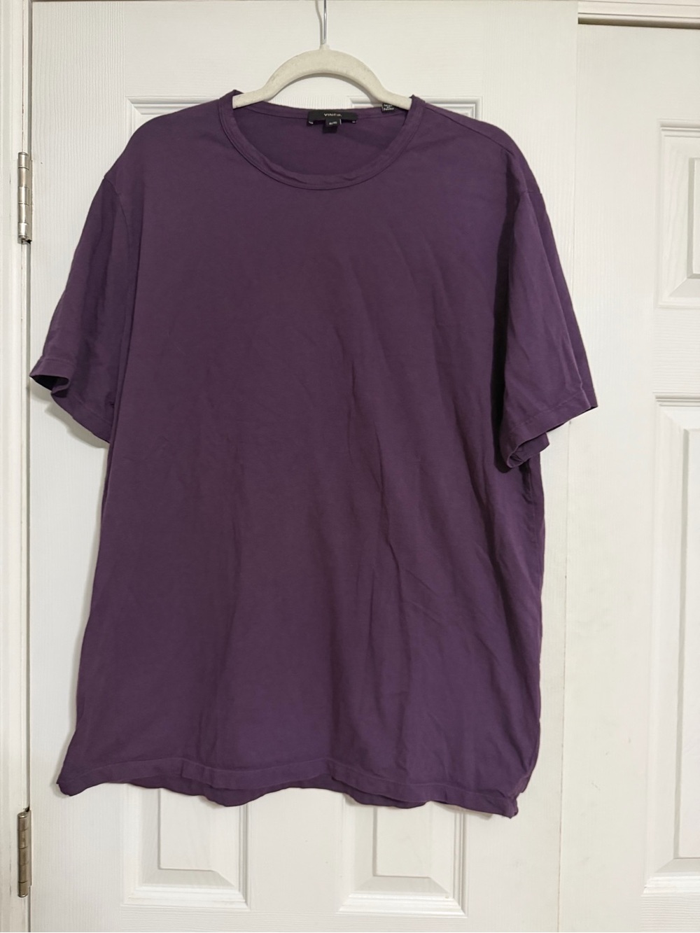 Vince purple crew neck tee shirt mens size XL made in USA 100% cotton casual